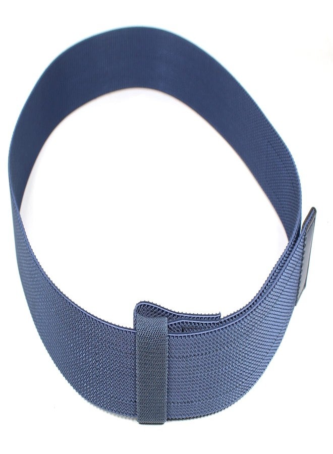BC Belts Flexible Navy Nylon Belt with Adjustable Hook and Loop Closure – No Buckle No Metal and TSA Approved (Navy-L) - Image 1